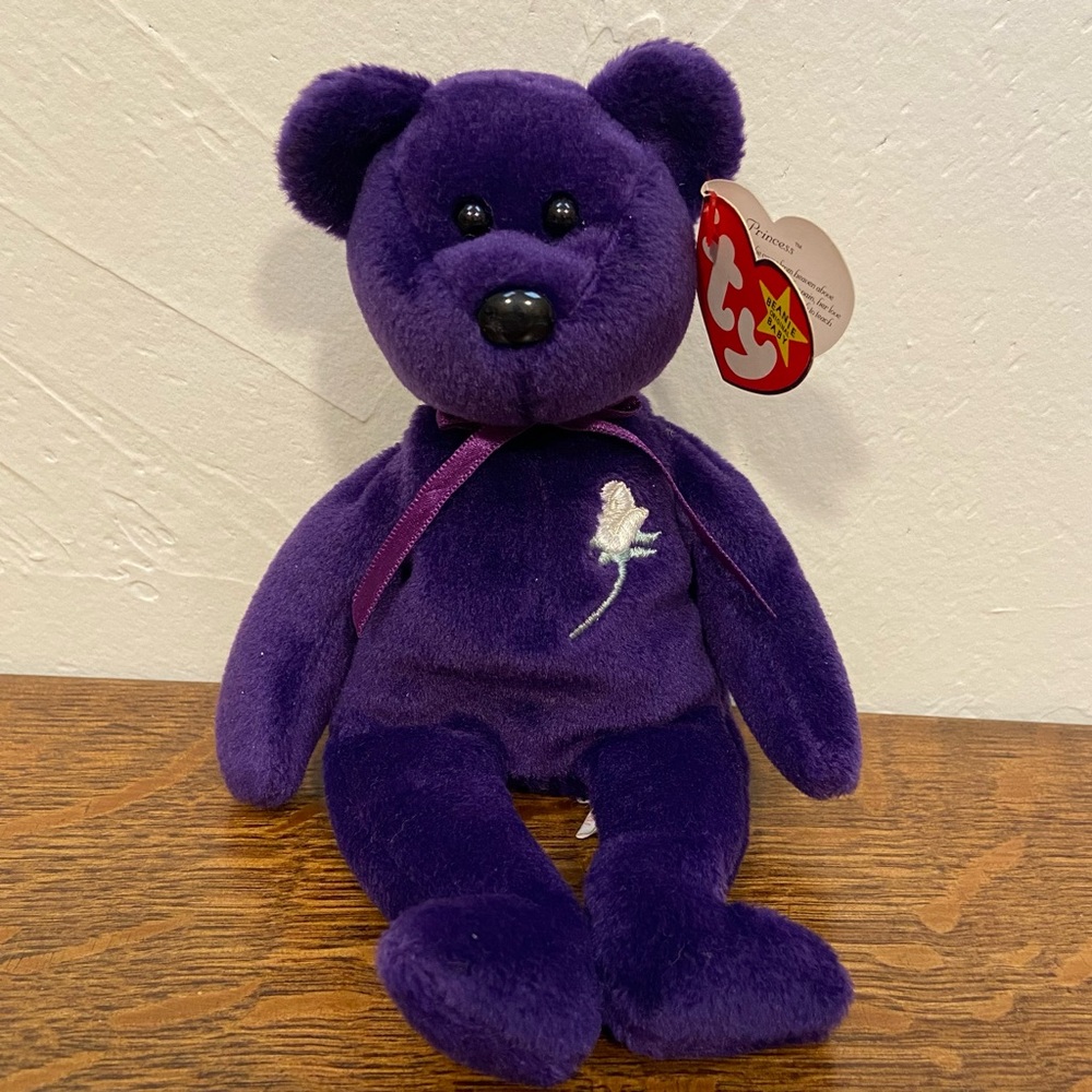 TY RARE PRINCESS DIANA PURPLE ROSE MEMORIAL 1997 BEAR COLLECTIBLE BEANIE BABY